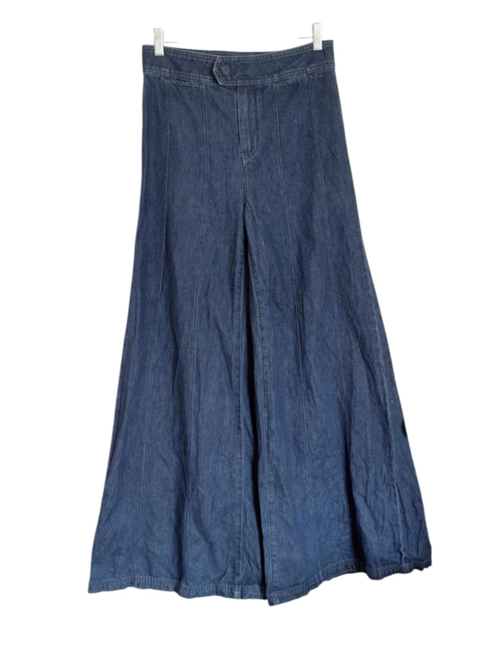 Pilcro Anthropologie Palazzo Wide-leg Flare High-Waisted Dark Blue Jeans size 27